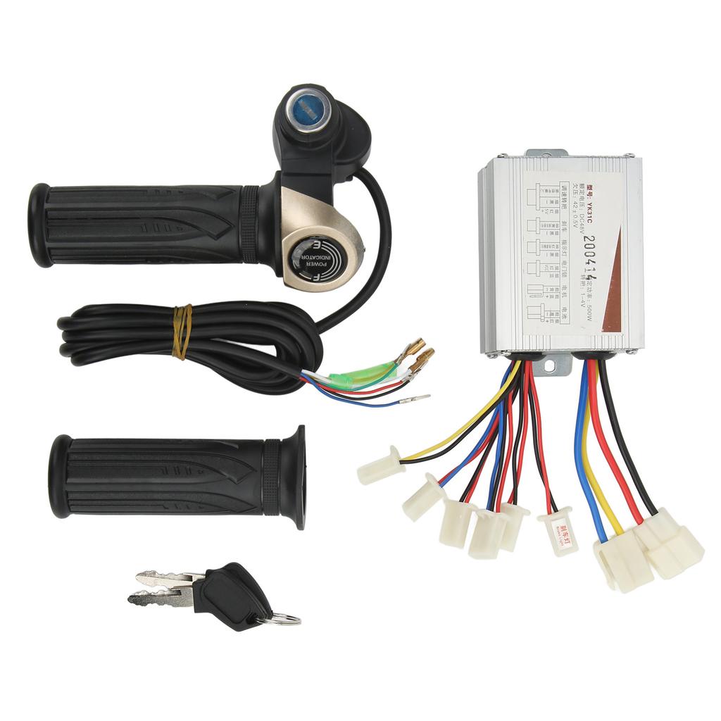 Комплект контроллера скорости с щеточным двигателем DC48V 500 Вт с блокируемой ручкой газа и дисплеем питания для электровелосипеда