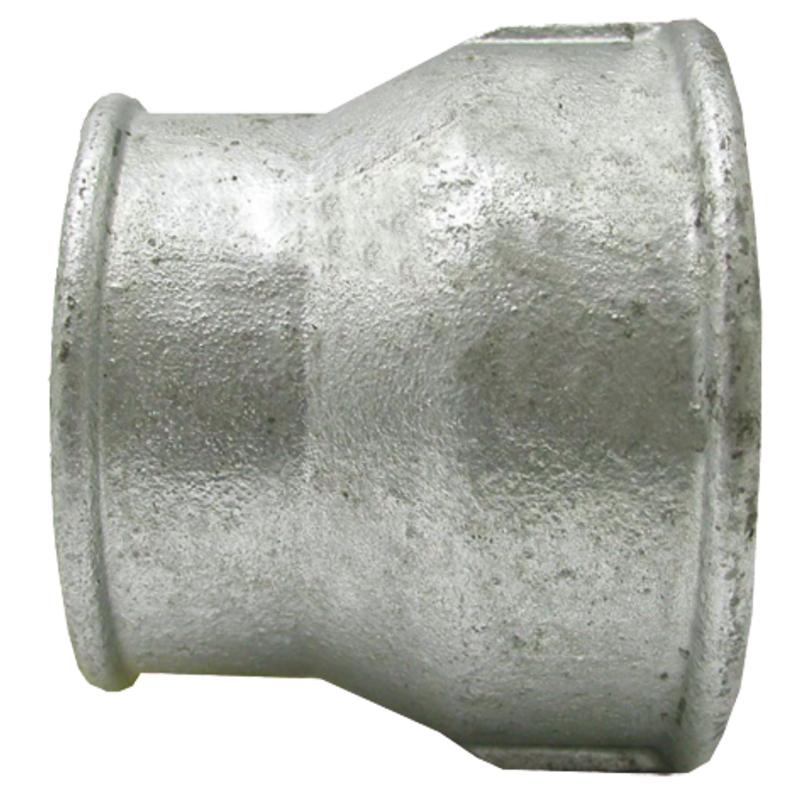 Galvanized cast iron reduction sleeve 3/8 x 1/4 inch