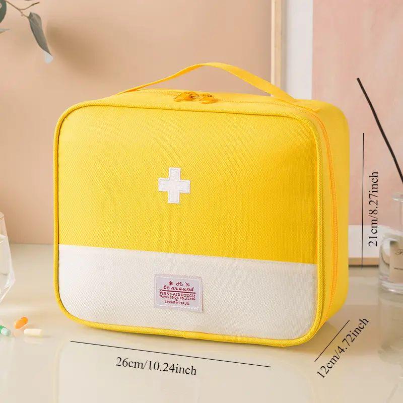 Portable Medical Bag Durable Waterproof Medicine Bag Travel Home Portable First Aid Kit with Sufficient Storage Space 1PC