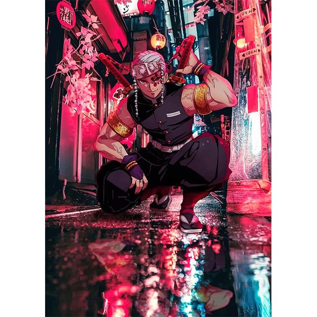 Япония Аниме про жаркие битвы Клинок, рассекающий демонов Принты Постер Холст Картина Современное настенное искусство Картина Гостиная Спальня Домашний декор