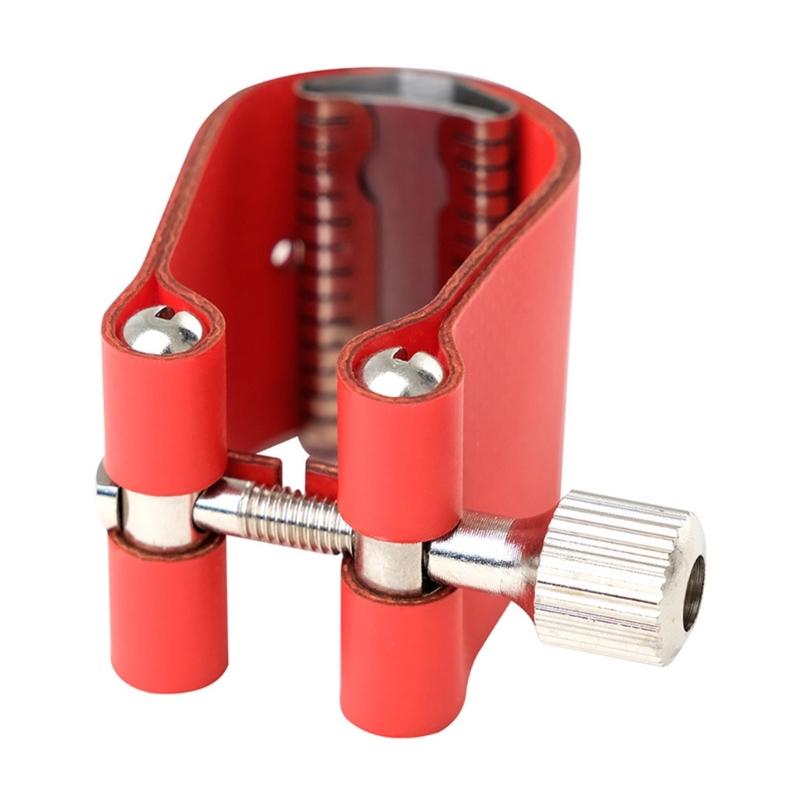 Leather Alto Saxophone Ligature Fastener for Tenor Sax Saxphone Bakelite Mouthpiece