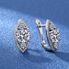 Silver Moissanite Earring with Irregular Shape and Geometric Design