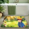Pokemon Characters Hammock Watercolor Print Non-slip Doormat, Soft Absorbent Floor Rug for Home Decor