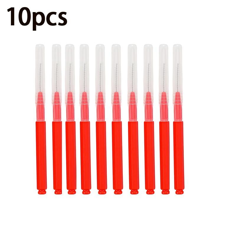 10 Piece Set Interdental Brushes for Tooth Gap Cleaning with Mascara Brushes for Multi Purpose Use in Beauty and Oral Health
