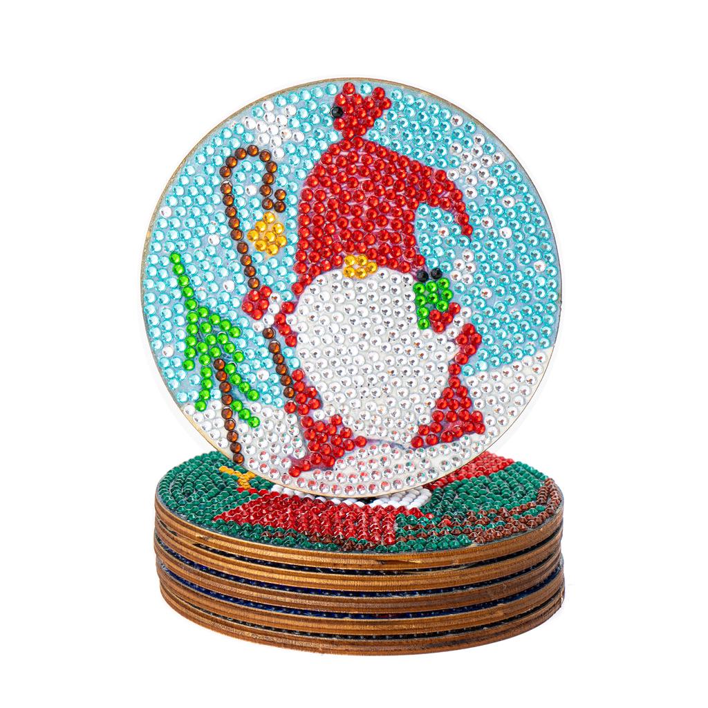 Рождественские подставки с алмазной краской «сделай сам», упаковка из 6 керамических подушек для стеклянных чашек для напитков, нескользящий стол «сделай сам»