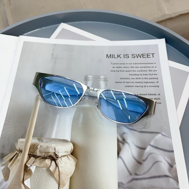 Винтажные Модные Металлические Солнцезащитные Очки Маленькой Оправы Кошачий Глаз Женские Мужские Солнцезащитные Очки Панк Роскошный Бренд Дизайнер Хип-Хоп Очки