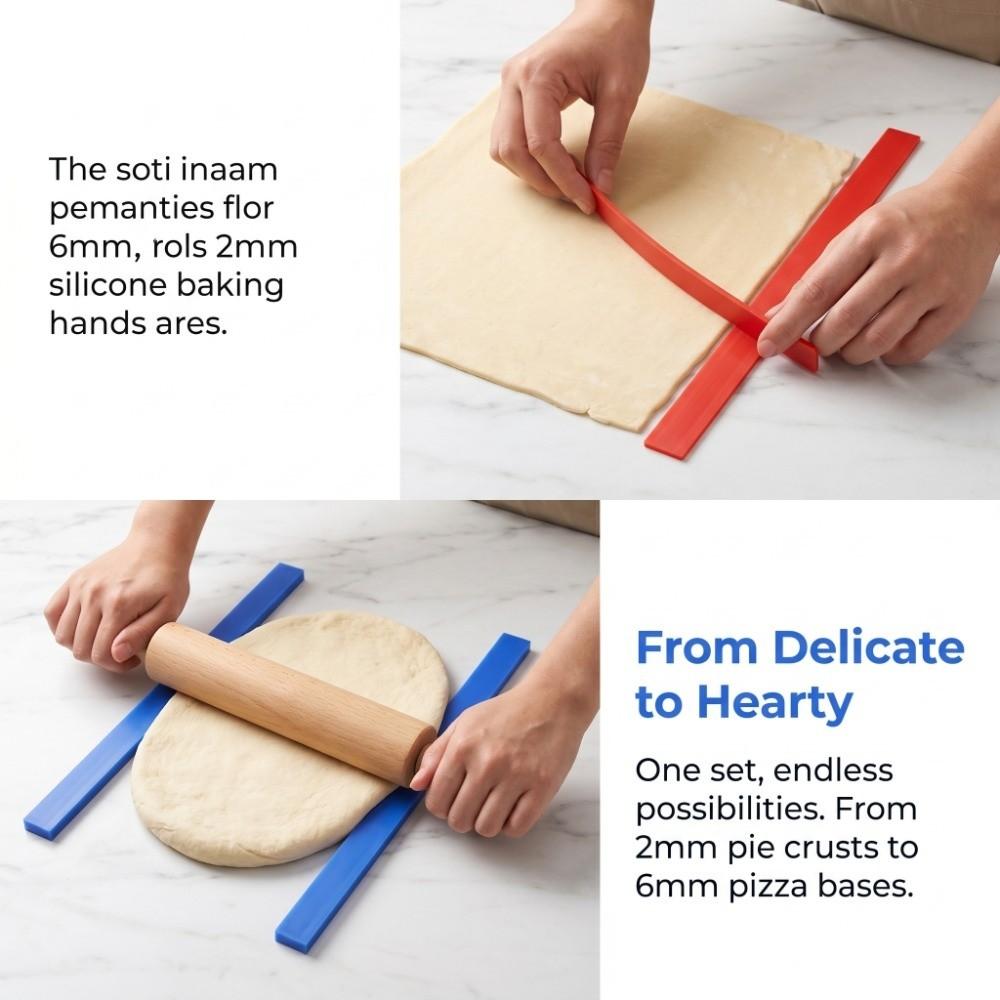 6PCS Measuring Strips Professional Silicone Measuring Dough Strips  Bakery Catering