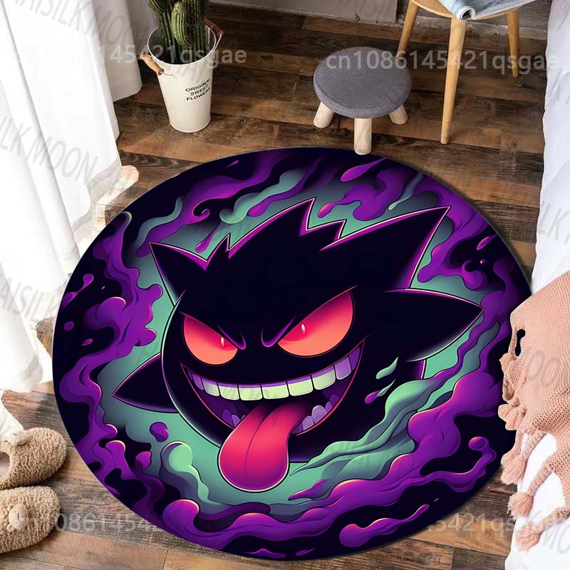 1 шт. Японские игры P-Pokemon G-Gengar Принт Круглый Ковер Коврик для Гостиной Спальни Ковер Фланелевый Нескользящий Ковер Подарок Potdemiel