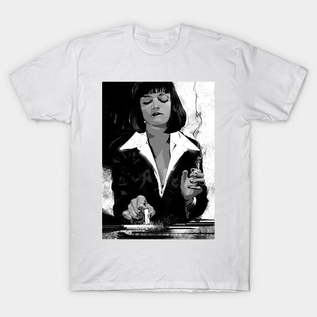 Funny Pulp Fiction TShirt Mia Wallace Quentin Tarantino Graphic Tshirts 90s Vintage Women Men Breathable Comfortable Tee Shirts