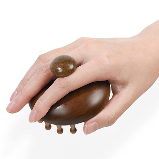 Массажная расческа для кожи головы из сандалового дерева с эргономичной ручкой, круглыми зубцами, антистатическая для роста волос, для мужчин и женщин, деревянная массажная щетка для головы