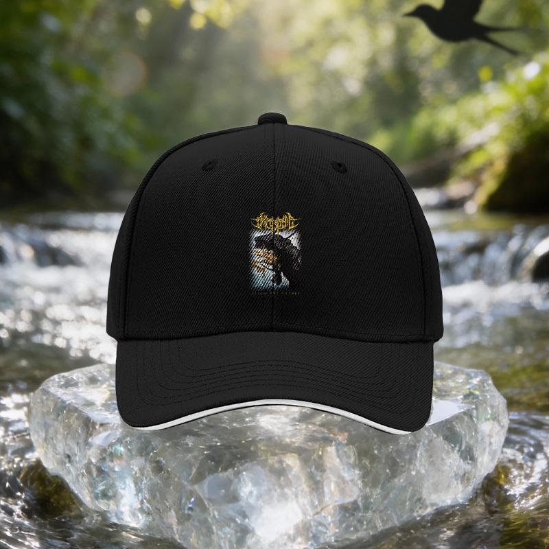 1pcs Unisex Adjustable Beast Head Cap - Abstract Black & Golden Baseball Hat with Beast, Lightweight Suitable for Travel, Partie