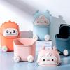 Cute Desktop Trash Bucket Creative Flap Swing Lid Type Storage Box Household Bedroom Living Room Large Capacity Storage Supplies
