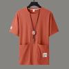 Summer Pocket Short-sleeved Men's Loose All-match Casual Top Simple Half-sleeved Bottoming T-shirt