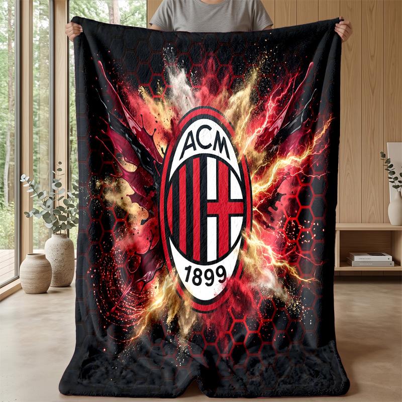 AC Milan Theme blanket Soft Flannel Blanket Plush Throw Blanket Cozy Sofa Bed Blanket for Home Decor