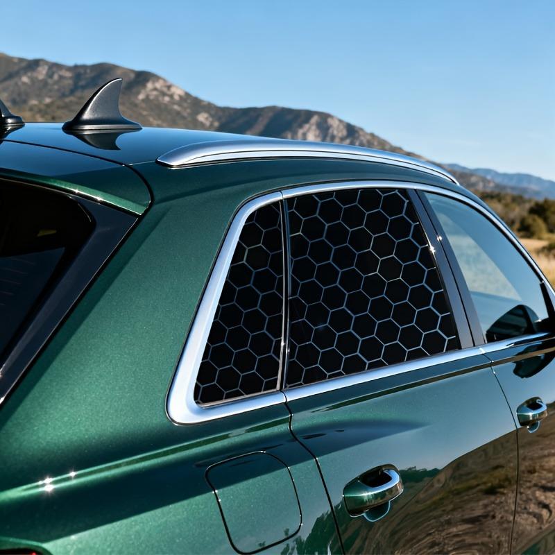 3pcs Universal Hexagonal Honeycomb Vinyl Car Window Sticker, Self-Adhesive Sunscreen Scratch Resistant Decal, Classic Pattern Side Window Decor,
