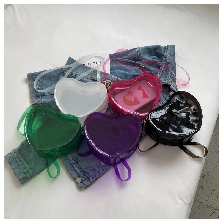 Fashionable Heart-shaped Pvc Shoulder Bag With Street Style Elements For Women