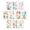 10 Sheets Cartoon Tattoos Stickers Printed Girls Ski Decal Adorable Temporary Sticker Body Ornament Dressing Decor Set