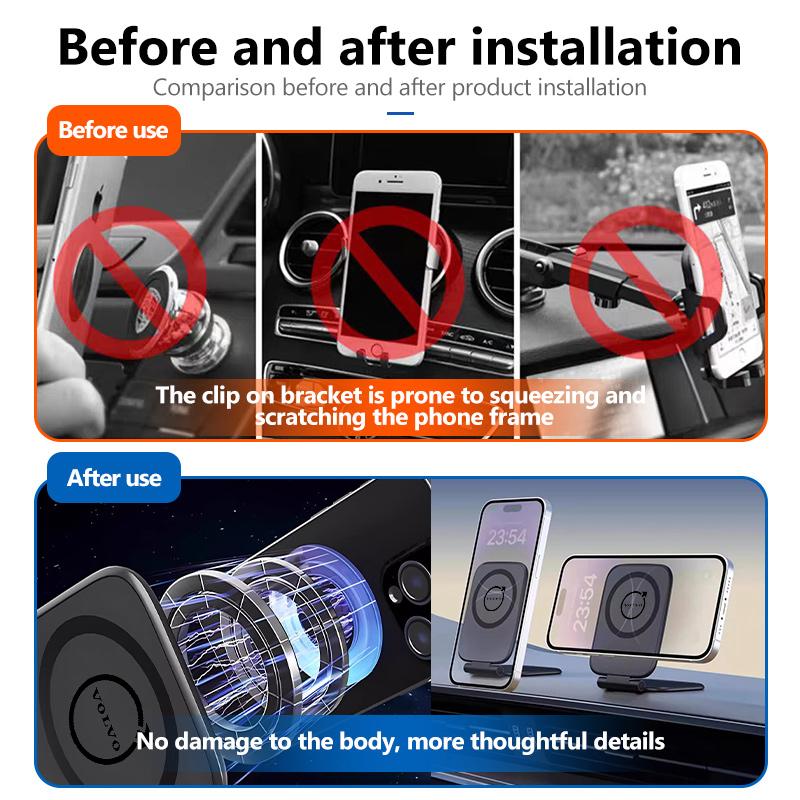Universal Magnetic Car Phone Holder Foldable Air Vent Mount Phone Stand For Volvo V60 V50 V40 S80 S60 S90 C40 XC40 V70 XC70 XC60 JG2