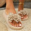 Fashion 2025 Fashion Flower Decor Flip Flops Women Summer Beach Non Slip Platform Slippers Woman Lightweight Flat Heels Clip Toe Sandals