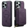 LC.IMEEKE L6 Для iPhone 16 Pro Max Магнитный чехол Съемный кошелек на молнии Кожаное покрытие PC+TPU Чехол для телефона
