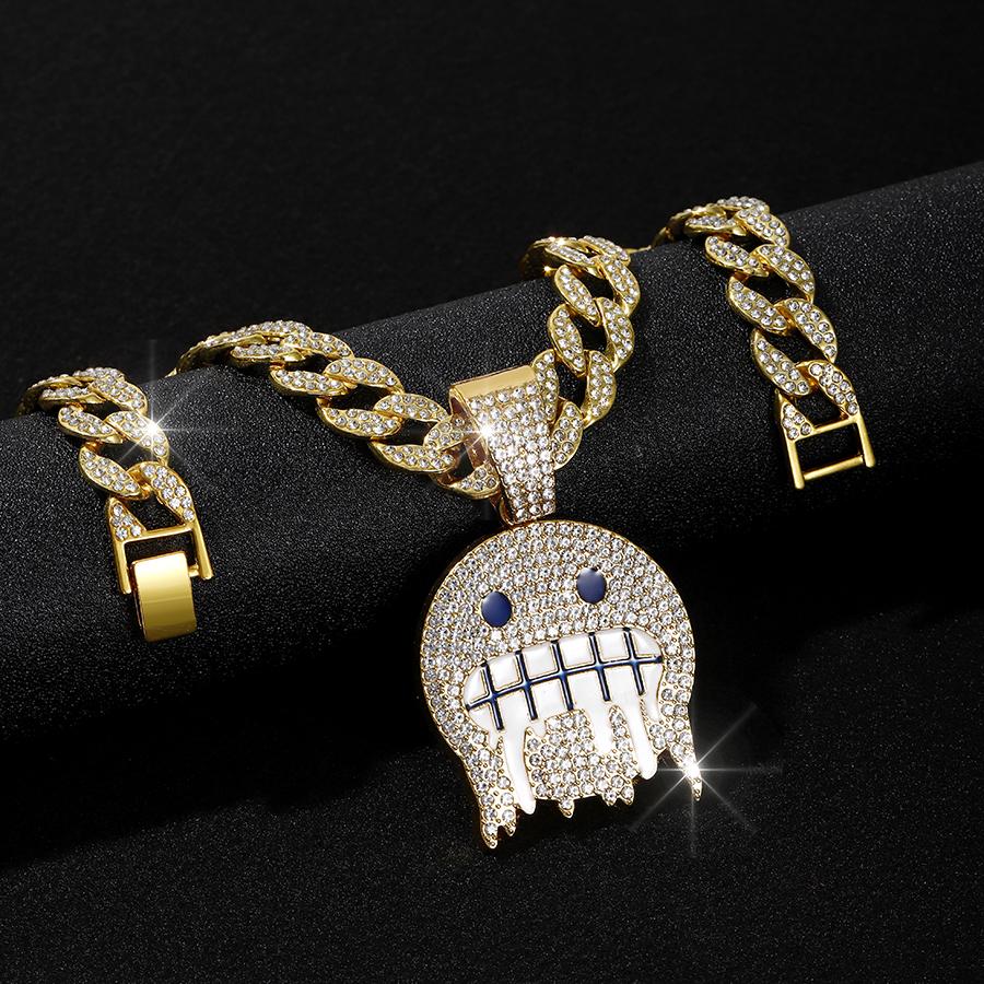 Ожерелье-чокер с подвеской Cold Face из сплава в стиле хип-хоп, 15 мм, кубинская цепь Iced Out