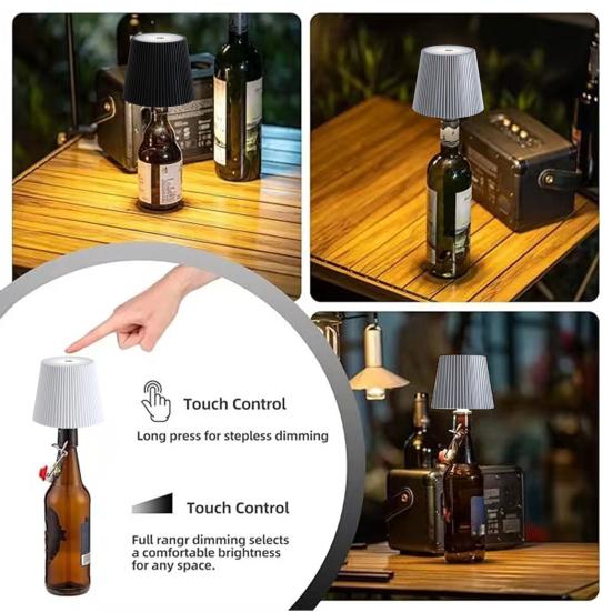 Светодиодный светильник для бутылки вина, бесступенчатое затемнение, энергоэффективный, простой в использовании, сенсорное управление, беспроводной абажур для бутылки, украшение для дома