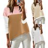 Womens Oversized Crewneck Sweatshirts Long Sleeve Color Block Tee Shirts Casual Tops