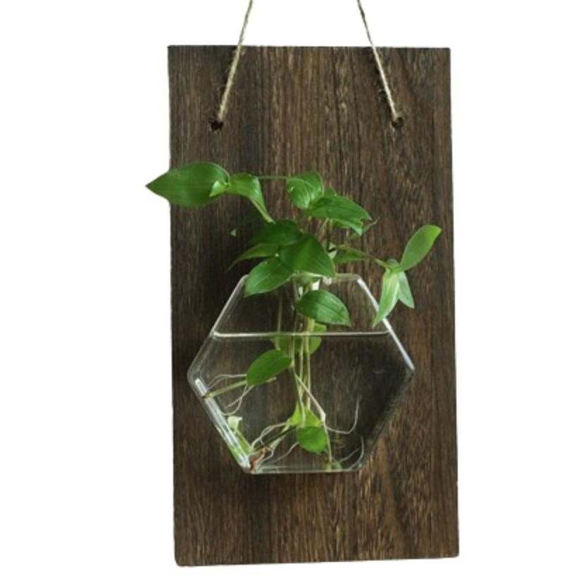 Vintage Wall Mount Glass Vase Creative Plant Flower Pots Aquarium Hydroponic Container Hotel