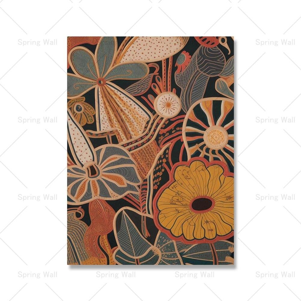 Абстрактный Цветочный Букет Цветочный Ботанический Принт Середины Века Современный Стиль Плакат Холст Картины Бохо Настенная Картина Домашний Декор Без Рамки