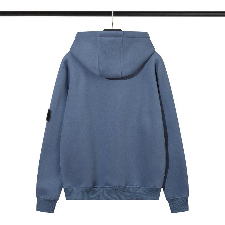 Толстовка с капюшоном American Autumn/Winter Stone Badge - Plus Velvet Hooded Sweater для пар