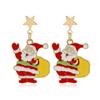 Стильные украшения, рождественские серьги-подвески в виде Санты из сплава, украшения для ушей из рождественской серии