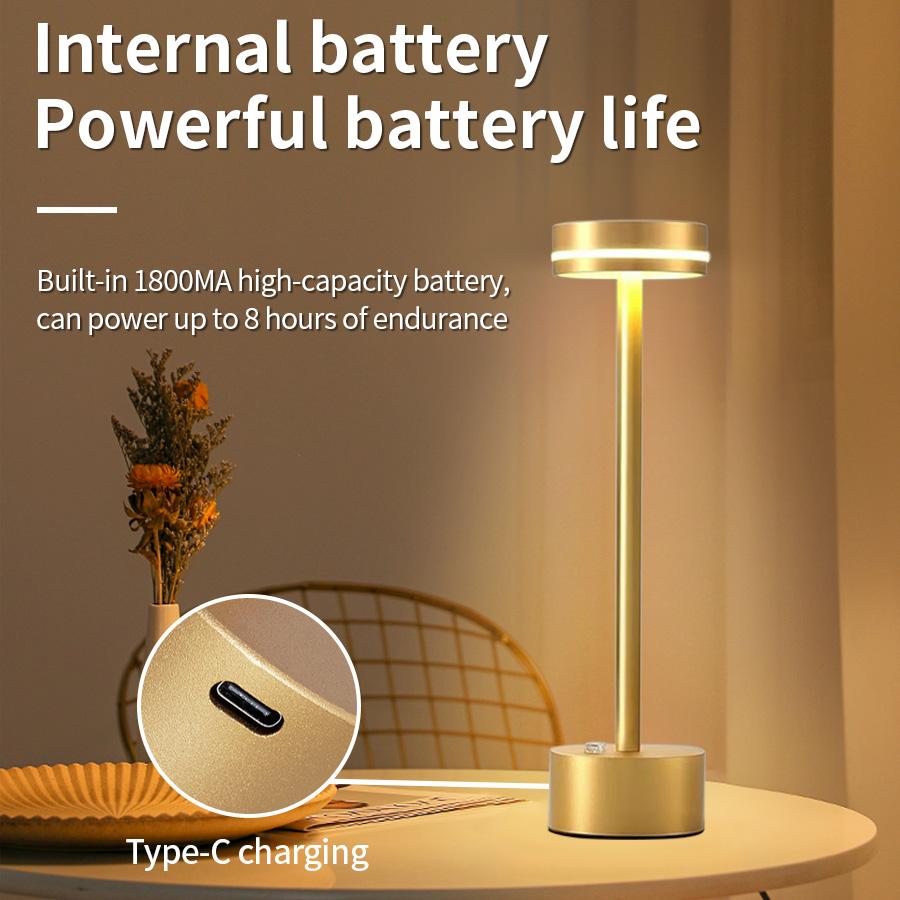 Новый сенсорный маленький ночник LED Алюминиевый материал Настольная лампа Регулируемая яркость Лампа для чтения для спальни Домашний декор