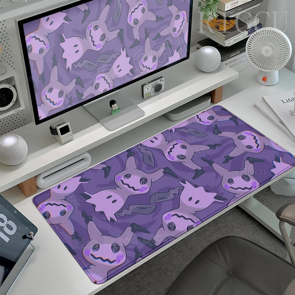 Gaming Mouse Pads Large Gamer Keyboard Pokemon Mimikyu Pattern Aesthetics Desk Mats Anime Gaming Non-slip PC Rubber Table Carpet