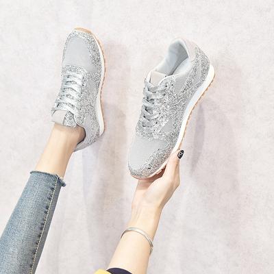 Новые 2025 осень новые маффины пайетки повседневная обувь дышащие стразы платформа спортивная женская обувь