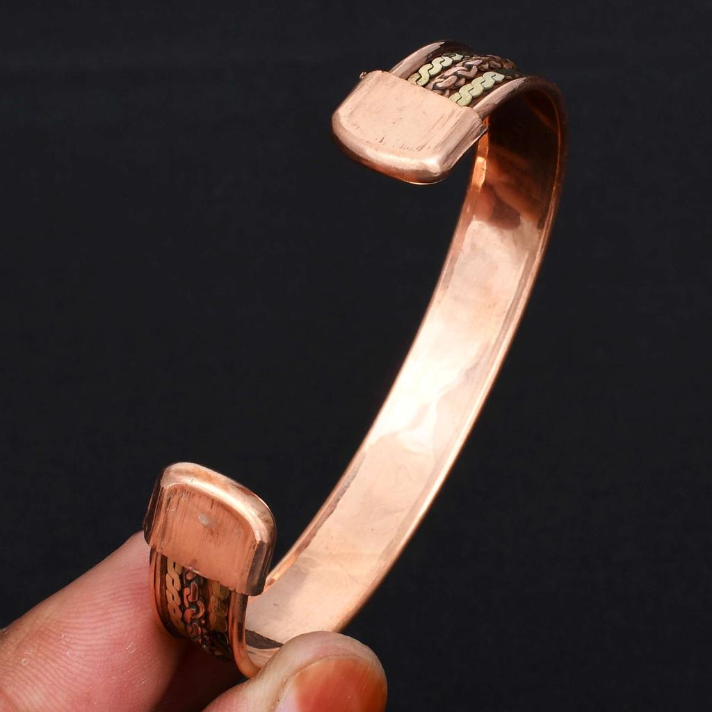 Браслет из витой проволоки из чистой меди, медный регулируемый браслет, медные ювелирные изделия ручной работы, подарок для мужчин и женщин