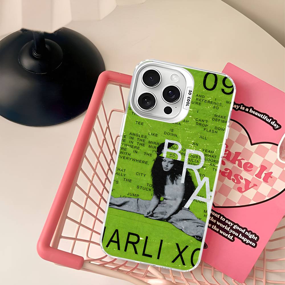 Чехол для телефона C-Charlis XCX B-BRAT Для IPhone 17 16 15 14 13 Pro 12 11 Pro Max PLUS Цветная задняя крышка