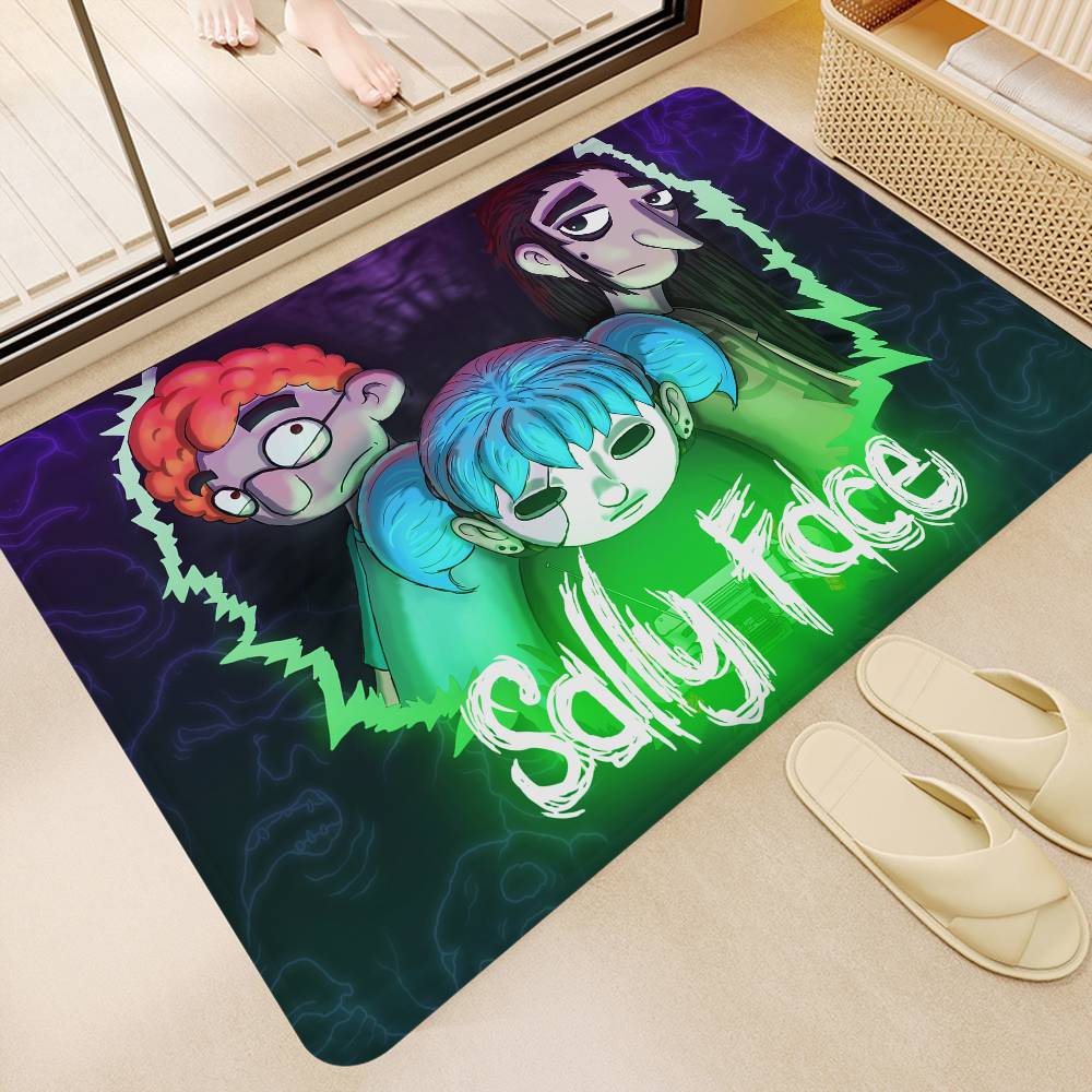 Игровые коврики для комнаты S-SallyS F-Face Противоскользящие Впитывающие воду Длинные коврики-подушки Коврик для спальни Бытовые ковры