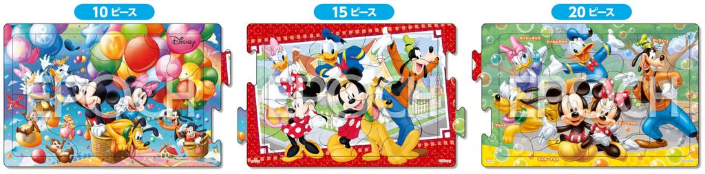 EPOCH Steps Panorama Disney Mickey Mouse and Fun Friends Pieces Step Up with 3 Puzzles Puzzle с бумажным креплением для детей от 4 лет и старше Toy ST Mark