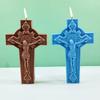 3D Virgin Candle Silicone Mold Cross Resin Molds DIY Aromatherapy Candle Making Gypsum Mold for Religious Enthusiasts