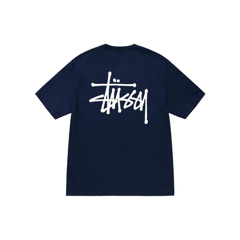 Stussy Классическая базовая футболка с принтом, короткий рукав, унисекс, топ, черный 1904257-1