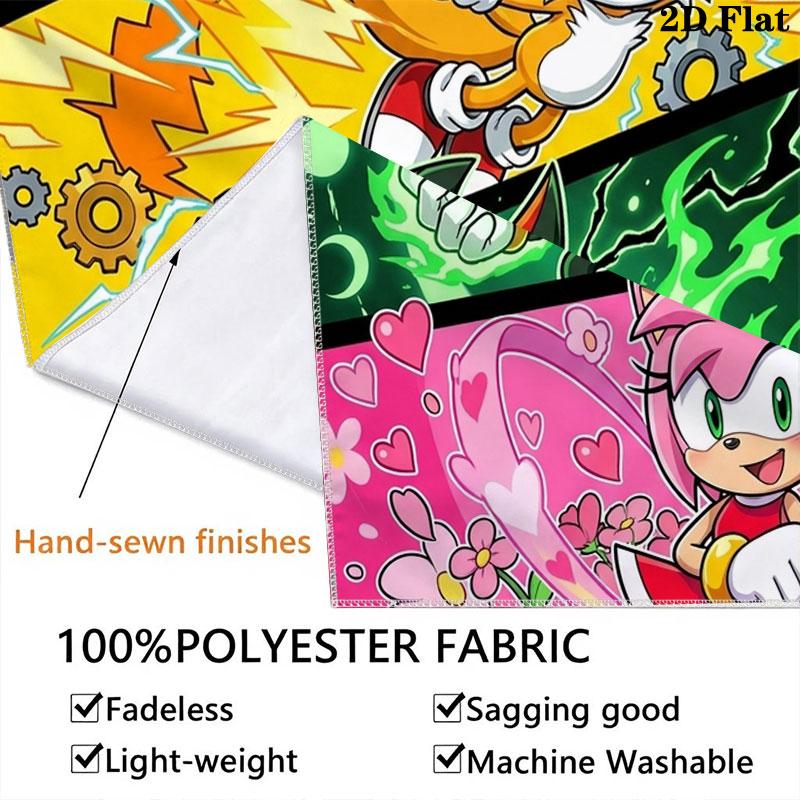 Hedgehog Sonic Soar Wall Hanging Printed Fabric Blanket Decorative Tapestries for Bedroom Living Room Home Decor