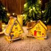 New Christmas Resin Small House Micro Landscape LED Glowing House Christmas House Tabletop Ornament Christmas Decoration