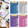 Folder Glitter Document Holder Clipboard With Gold Clip A6 Acrylic Clipboards Writing Pad Clipboard Classroom School Doctor