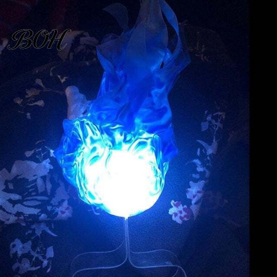 Decorative Fireball for Cosplay Floating Prop, LED Glowing Flame Halloween Handheld Prop Cosplay, Battery Operated Lamp Powered Stage Light