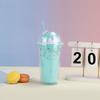 Бутылка для воды Модная кружка-поилка от интернет-звезды Кремовая Эпоксидная стаканчик для мороженого с мороженым Двухслойная пластиковая бутылка для воды для пары с крышкой