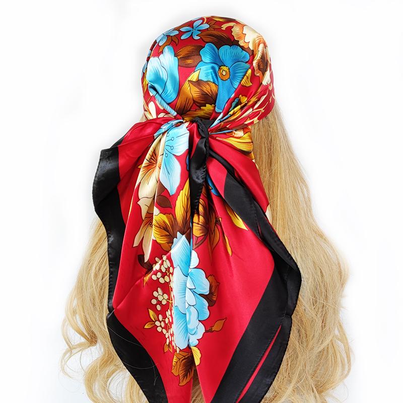 Square Scarf Fashion Silk Satin Print Small Head Neck Scarf Women Headscarf Kerchief Female Bandana Shawl Accessories