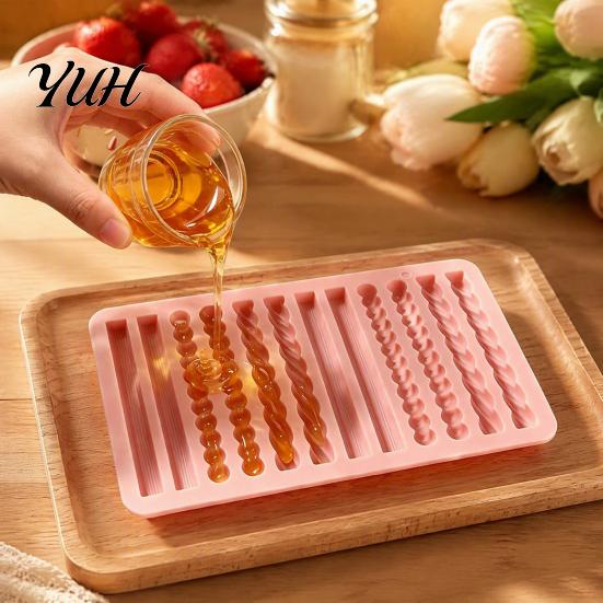 Flexible Soap Crafting Mold Silicone Chocolate Rod Mold, 12 Cavity Non-stick Baking Tray, Heat Resistant Nonstick Candy Making Tool Strip for Oven And