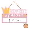 [A0714] - Customizable Wooden Plaque 'Princess Room . . . . 'pink - 19x12. 5 Cm