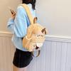 Large Capacity Bear Plush Schoolbag Adjustable Straps Animal Shoulder Bag  Lady