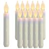 12 шт. светодиодных электронных свечей, длинные свечи, беспламенные конусные рождественские украшения